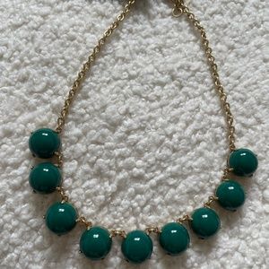 J Crew Green Bauble Statement Necklace